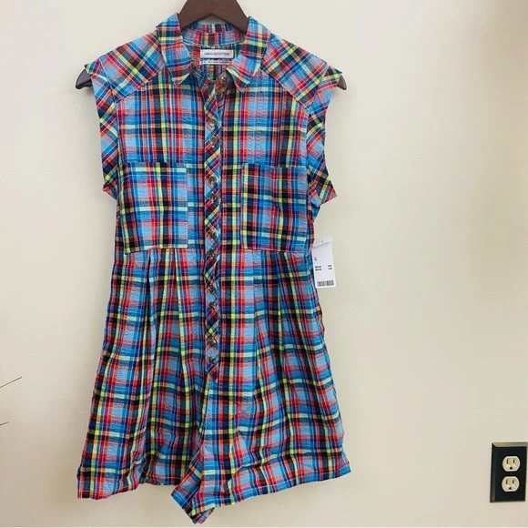 NWT Urban Outfitters Zoey Workwear Gingham Romper Jumpsuit Size XS - Picture 12 of 12